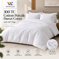300 TC Cotton Percale Duvet Cover with 20" Flap | Whitlin
