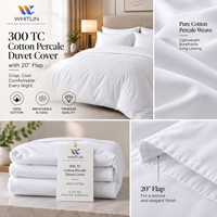 300 TC Cotton Percale Duvet Cover with 20" Flap | Whitlin