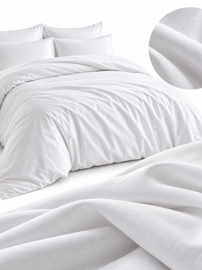 300 TC Cotton Percale Duvet Cover with 20" Flap | Whitlin