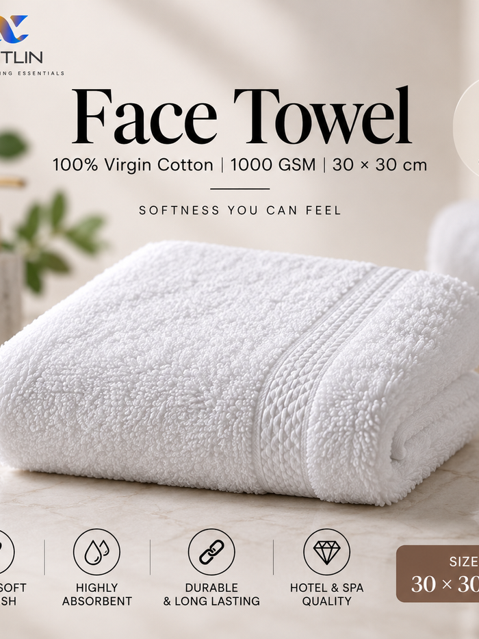 Face Towel — 100% Virgin Cotton | 1000 GSM | 30 × 30 cm
