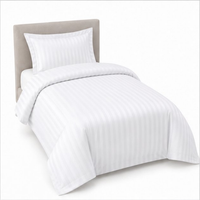 Satin Stripe Duvet Cover with 20 Flap 100% Cotton - Single Duvet