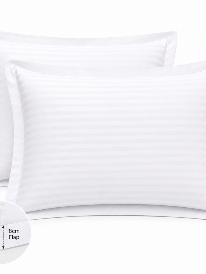 Satin Stripe Pillow Cover with 8 Cm Flap 100% Cotton - Regular