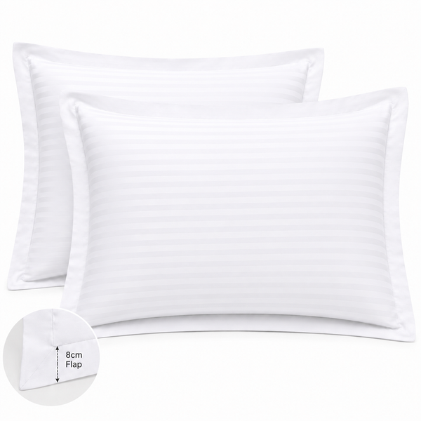 Satin Stripe Pillow Cover with 8 Cm Flap 100% Cotton - Regular