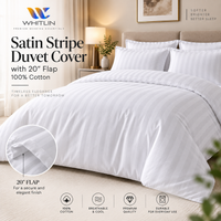 Satin Stripe Duvet Cover with 20 Flap 100% Cotton - 400 TC