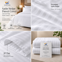 Satin Stripe Duvet Cover with 20 Flap 100% Cotton - 400 TC