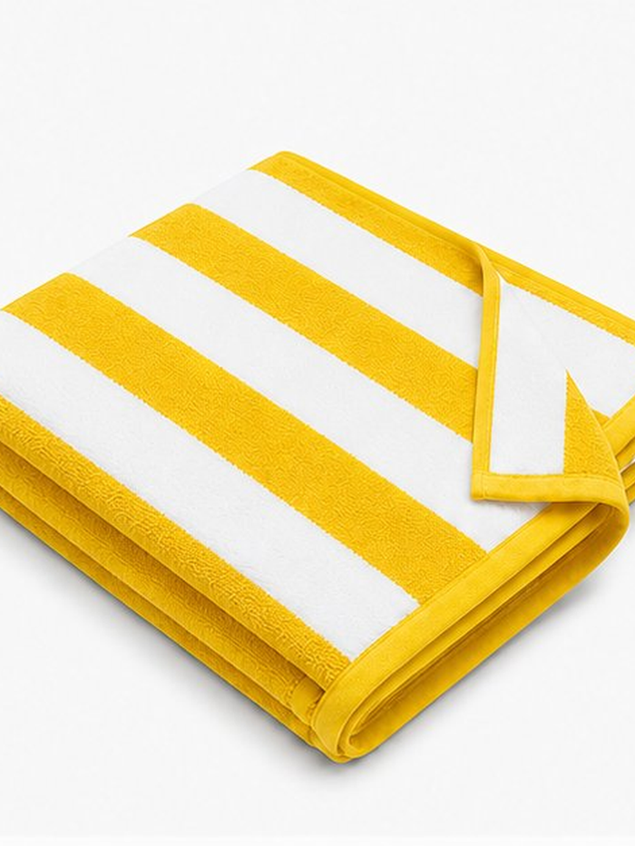 Yarn Dyes Stripe Towels 600 gsm - Stripe Pool Towel Yellow Stripe