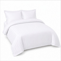 Satin Stripe Duvet Cover with 20 Flap 100% Cotton - Double Duvet