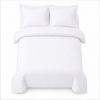 Satin Stripe Duvet Cover with 20 Flap 100% Cotton - Double Duvet