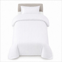 Satin Stripe Duvet Cover with 20 Flap 100% Cotton - Single Duvet - Whitlin - variant_sku