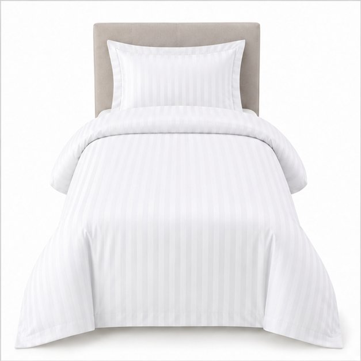 Satin Stripe Duvet Cover with 20 Flap 100% Cotton - Single Duvet