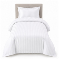 Satin Stripe Duvet Cover with 20 Flap 100% Cotton - Single Duvet - Whitlin - variant_sku