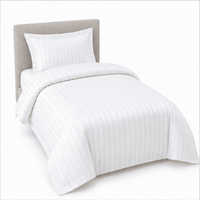 Satin Stripe Duvet Cover with 20 Flap 100% Cotton - Single Duvet - Whitlin - variant_sku
