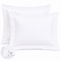 Satin Stripe Pillow Cover with 10Cm Flap 100% Cotton - Large - Whitlin - variant_sku