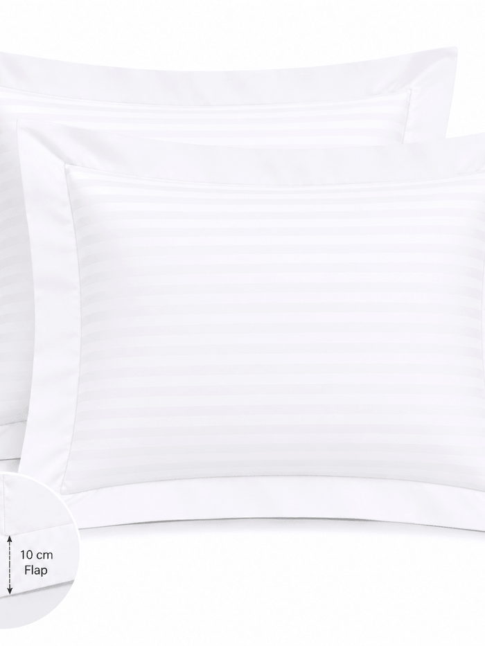 Satin Stripe Pillow Cover with 10Cm Flap 100% Cotton - Large