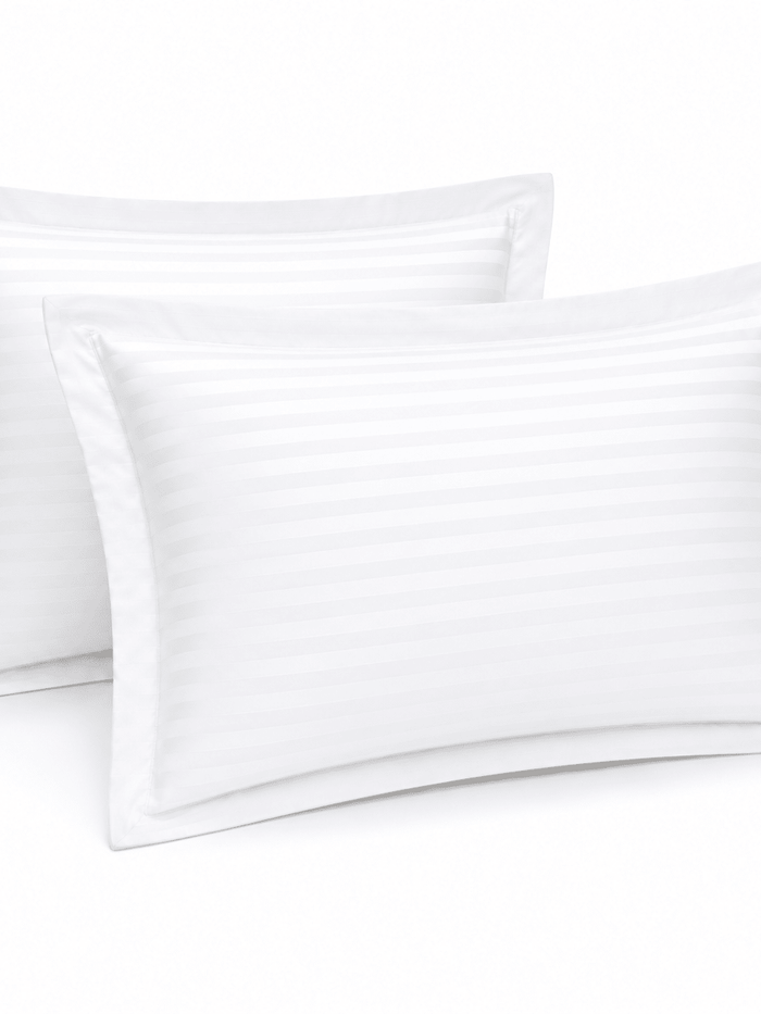 Satin Stripe Pillow Cover with 10Cm Flap 100% Cotton - Large