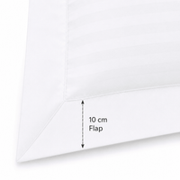 Satin Stripe Pillow Cover with 10Cm Flap 100% Cotton - Large - Whitlin - variant_sku