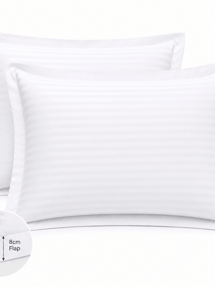 Satin Stripe Pillow Cover with 8 Cm Flap 100% Cotton - Regular