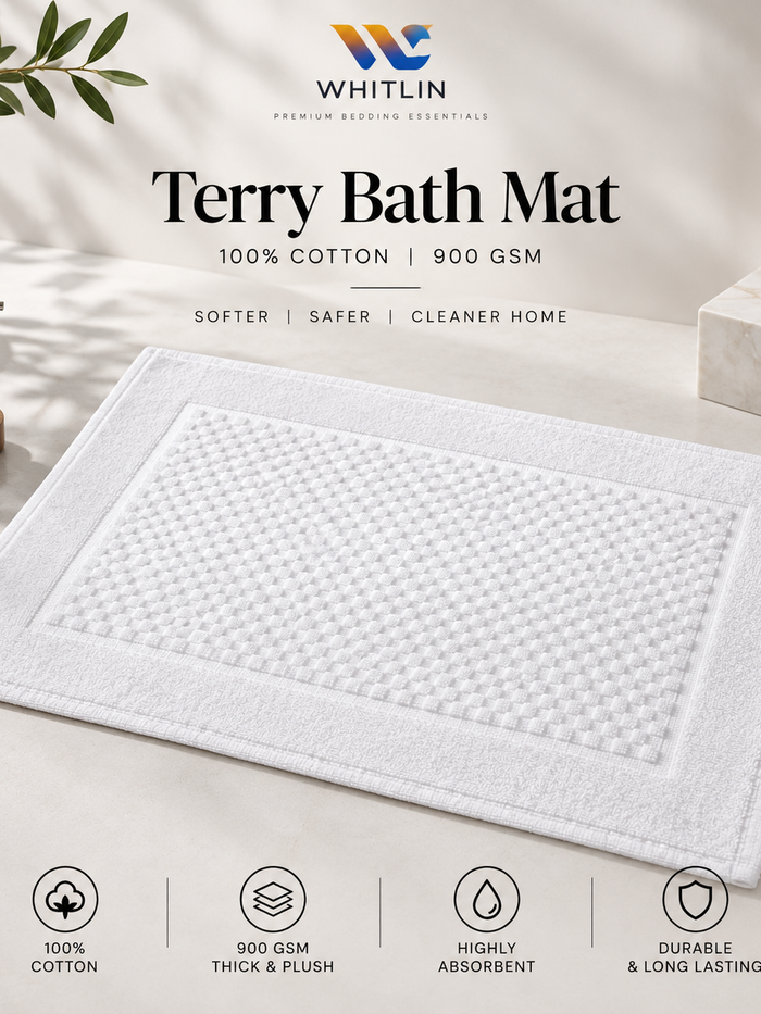 Terry Bath Mat 100% Cotton 900 GSM