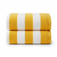 Yarn Dyes Stripe Towels 600 gsm - Stripe Pool Towel Yellow Stripe - Whitlin - variant_sku