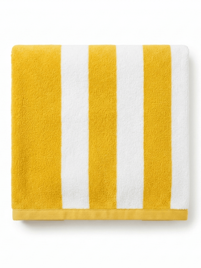Yarn Dyes Stripe Towels 600 gsm - Stripe Pool Towel Yellow Stripe