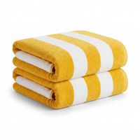Yarn Dyes Stripe Towels 600 gsm - Stripe Pool Towel Yellow Stripe - Whitlin - variant_sku